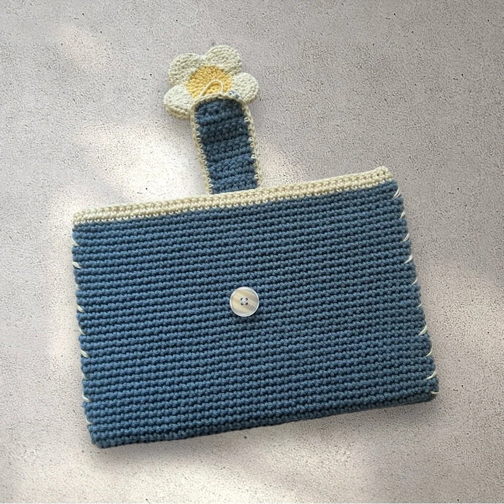 Lovely Handmade Crochet Flower Laptop Sleeve Case fits 13” or 15” MacBook Air 🌸